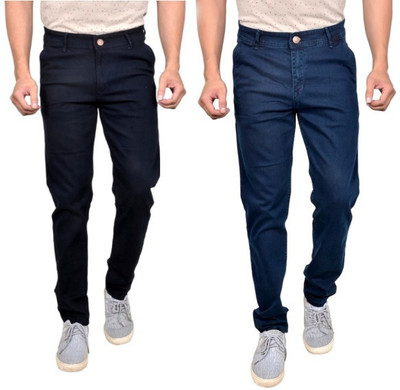 Moudlin Slim Men Multicolor Jeans(Pack of 2)