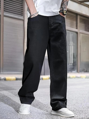 AzureAttire Straight Fit Men Black Jeans