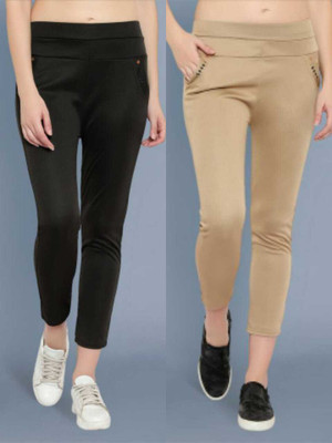 GRX Black, Beige Jegging(Solid)