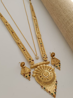Bhagavati creation Brass Gold-plated Gold Jewellery Set(Pack of 2)