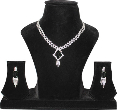 Nifty Alloy Silver Black, White Jewellery Set(Pack of 1)