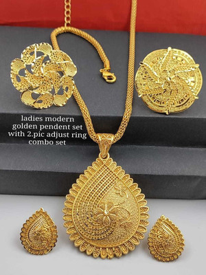 DENISHA Gold-plated Beads Brass Pendant Set
