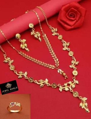 Jewel WORLD Brass, Alloy Gold-plated Gold Jewellery Set(Pack of 1)