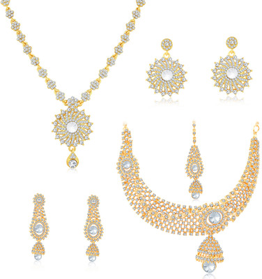 Sukkhi Alloy Gold-plated Gold, Platinum Jewellery Set(Pack of 1)