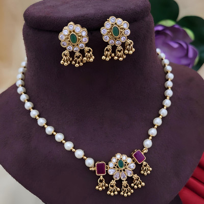 OChori Brass Gold-plated Multicolor Jewellery Set(Pack of 1)