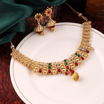 MANSIYAORANGE Copper Gold-plated Gold Jewellery Set(Pack of 3)