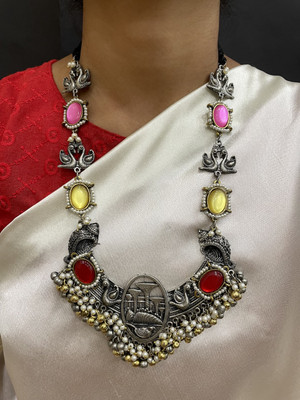 Digital Dress Room Oxidised Silver Silver Multicolor Jewellery Set(Pack of 3)