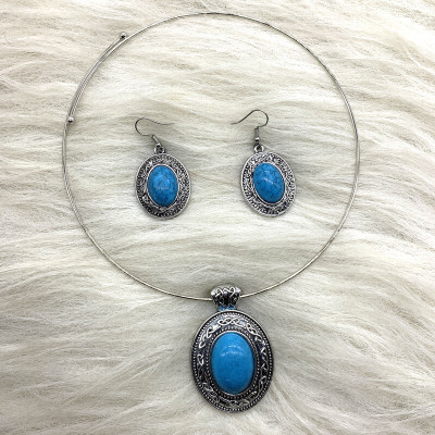 GEODE DELIGHT Oxidised Silver Multicolor Jewellery Set(Pack of 3)