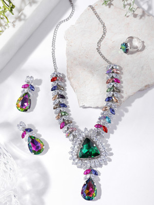 Orangenysha Alloy Rhodium Multicolor Jewellery Set(Pack of 1)