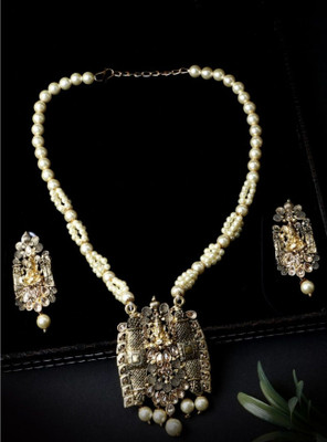 CHARMING JEWELS Alloy Gold-plated Black Jewellery Set(Pack of 1)