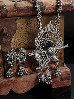 Divine Creations Oxidised Silver Silver Jewellery Set(Pack of 1)