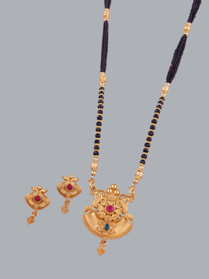 verent Alloy Gold-plated Gold, Black Jewellery Set(Pack of 1)