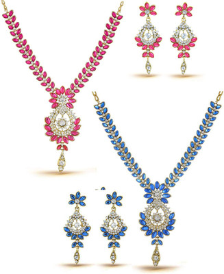 Divastri Alloy Gold-plated Multicolor Jewellery Set(Pack of 6)