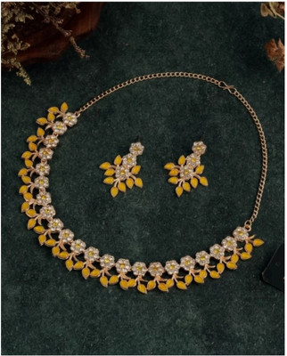 JEWERICHE IMITATION Alloy Yellow Jewellery Set(Pack of 1)