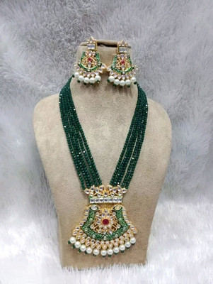 ARADHEMA Alloy Gold-plated Green Jewellery Set(Pack of 3)