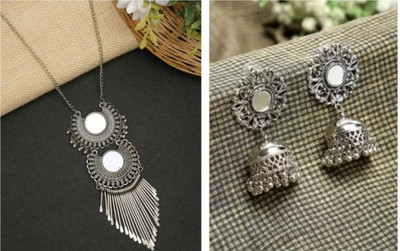 PRASUB Alloy Sterling Silver Silver Jewellery Set(Pack of 1)