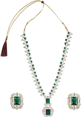 LIKSUN Brass Gold-plated Green Jewellery Set(Pack of 1)