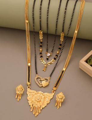 TheSanga Brass Gold-plated Gold Jewellery Set(Pack of 5)