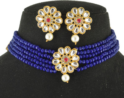 GEODE DELIGHT Alloy Gold-plated Blue Jewellery Set(Pack of 1)