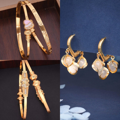 ANOUK Brass Gold-plated Purple, Orange Jewellery Set(Pack of 3)