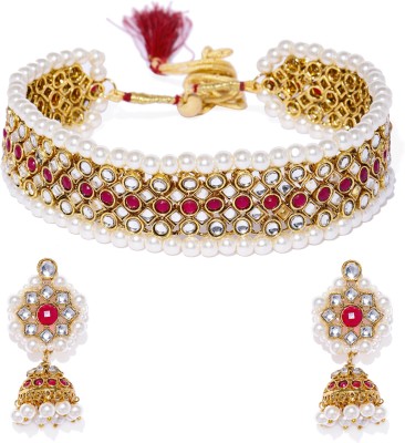 Sukkhi Alloy Gold-plated Purple Jewellery Set(Pack of 1)