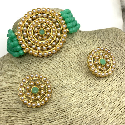 GEODE DELIGHT Brass Multicolor Jewellery Set(Pack of 3)