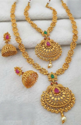 Krishna Creation Alloy Gold-plated Gold Jewellery Set(Pack of 1)