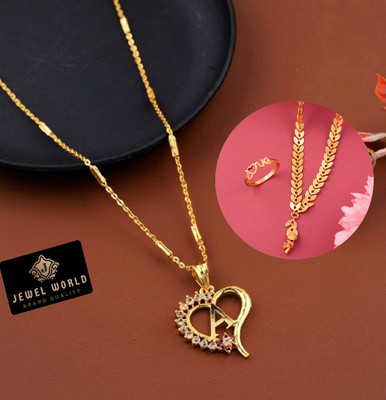 Jewel WORLD Brass, Alloy Gold-plated Gold, Black Jewellery Set(Pack of 1)