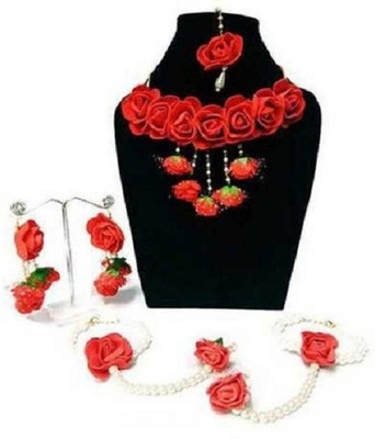 BBKA Fabric Red, Green, White Jewellery Set(Pack of 1)