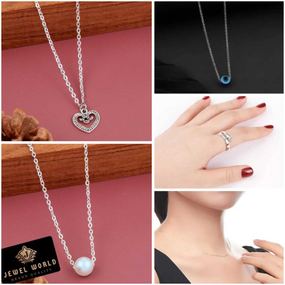 Jewel WORLD Metal, Silver Sterling Silver Silver, Multicolor Jewellery Set(Pack of 5)