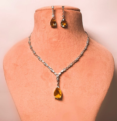 BlingNation Brass Silver Yellow Jewellery Set(Pack of 1)