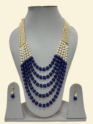Dreamish Imitation Alloy Gold-plated Blue, White Jewellery Set(Pack of 1)