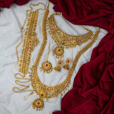 Chigold Alloy Gold-plated Gold Jewellery Set(Pack of 6)