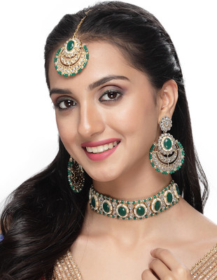 Sukkhi Alloy Gold-plated Green Jewellery Set(Pack of 1)