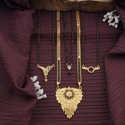 pearl jewellery Brass Gold-plated Gold Jewellery Set(Pack of 4)