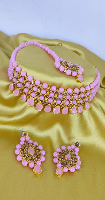 shivay Alloy Pink Jewellery Set(Pack of 1)