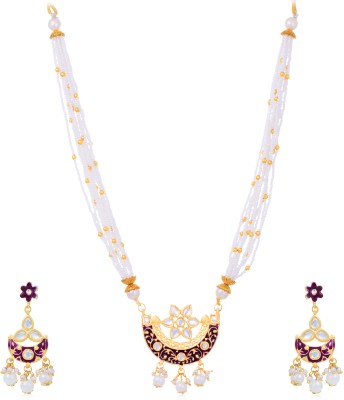 Sukkhi Alloy Gold-plated Purple Jewellery Set(Pack of 1)