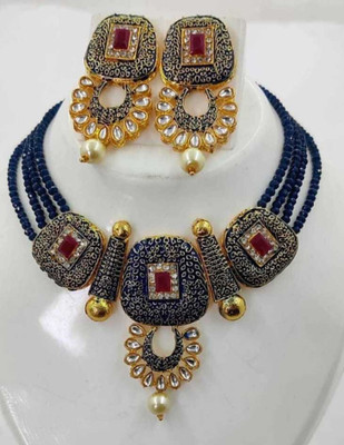 ORUKA Brass Brass Blue, Gold Jewellery Set(Pack of 1)