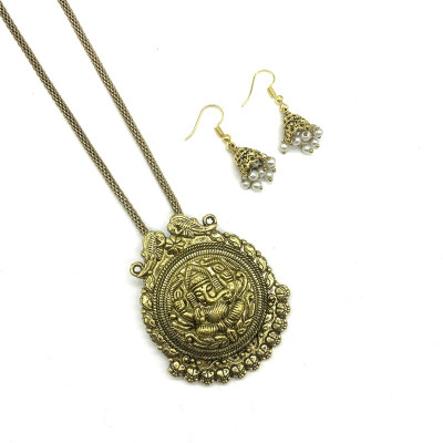 GEODE DELIGHT Oxidised Silver Gold Jewellery Set(Pack of 3)