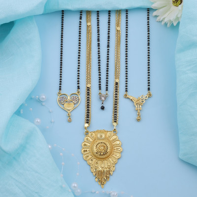 pearl jewellery Brass Gold-plated Gold Jewellery Set(Pack of 4)