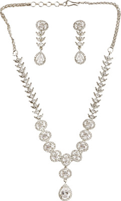 house of common Brass Rhodium White Jewellery Set(Pack of 1)