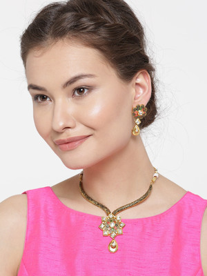 Divastri Alloy Gold-plated Multicolor Jewellery Set(Pack of 3)
