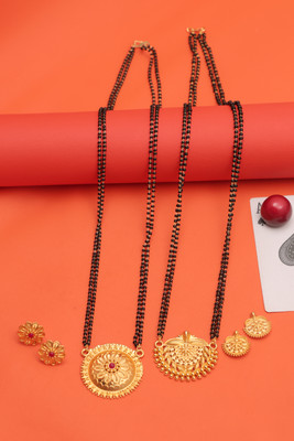 VISITART JEWELLERY Brass Gold-plated Gold Jewellery Set(Pack of 2)