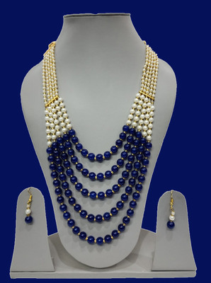 Dreamish Imitation Mother of Pearl, Alloy Gold-plated Blue, White Jewellery Set(Pack of 1)