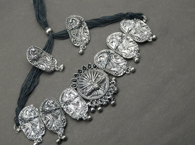 GEODE DELIGHT Alloy Silver Jewellery Set(Pack of 3)