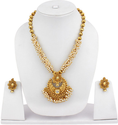 STYYLO FASHION Alloy Gold-plated Gold, White Jewellery Set(Pack of 1)