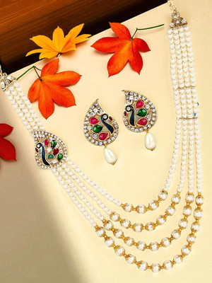 Angel In You Alloy Gold-plated White, Blue, Green, Maroon, Gold, Multicolor Jewellery Set(Pack of 1)