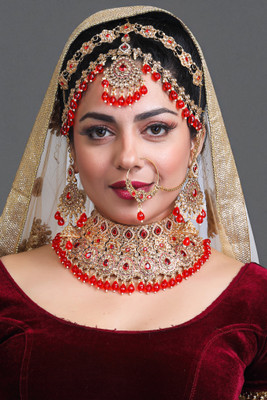 Tulsi Art Jewels Alloy Gold-plated Red Jewellery Set(Pack of 4)