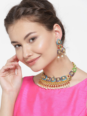 Divastri Alloy Gold-plated Multicolor Jewellery Set(Pack of 3)