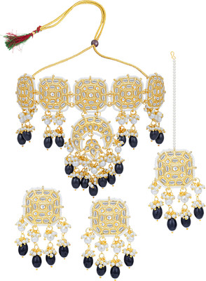 Sukkhi Alloy Gold-plated Black, White Jewellery Set(Pack of 1)